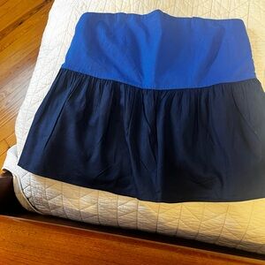 Navy and cobalt never wore strapless top. Side zip. Pretty